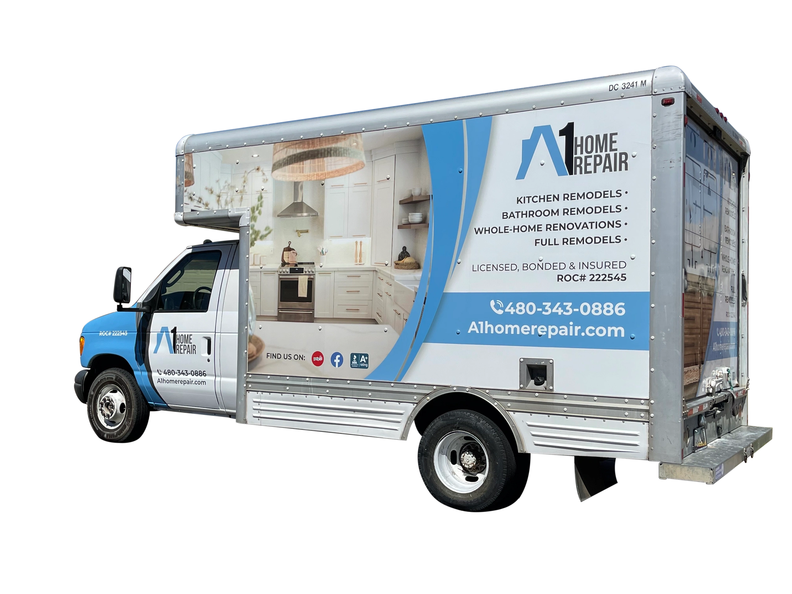 a1 home repair van with logo bathroom remodeling