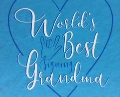 World's Best Signing Grandma script in heart for ASL families with ASL "I love you" sign drawing.