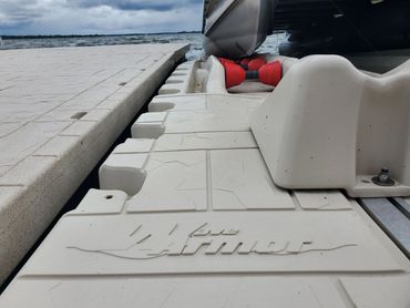 Wave Armor logo on the front section of the Pontoon Port