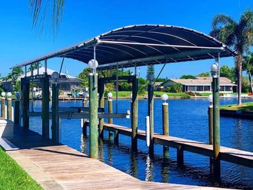 Coastline Boatlift Cover Dominica installed over boatlift