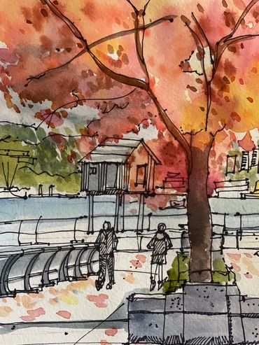 Autumn in Coal Harbour Burrard Inlet Vancouver