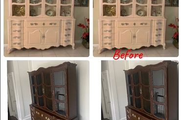 upholstery shop before and after and furniture refinishing in Massapequa park NY
