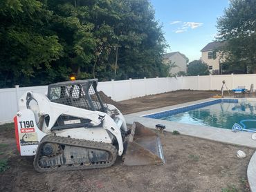 Final grading around a new in ground pool in Pataskala.