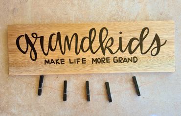 Grandkids pyrography sign