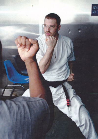 Teaching karate on the Belleauwood  LHA 3 back in 2002.
