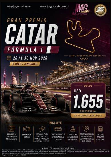 Flyer programa Gran premio de Catar