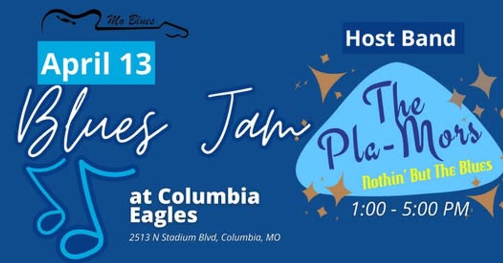 April 2025 monthly blues jam held at the Columbia MO Eagles Club.
Host band was The Pla-Mors