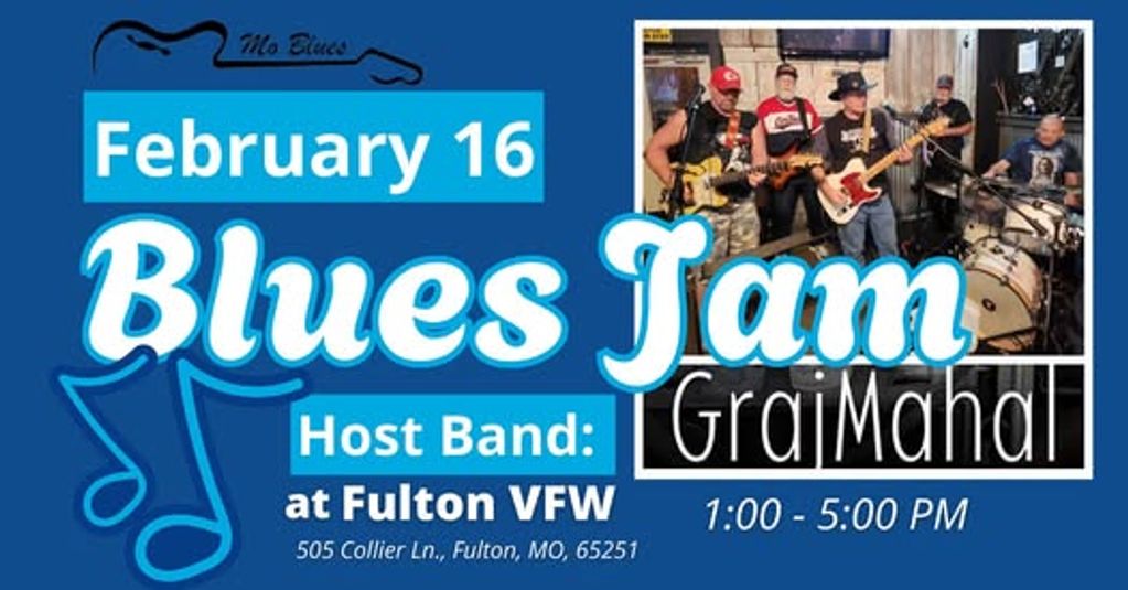 February 2025 MO Blues monthly jam held at the Fulton MO VFW.
Host band was GrajMahal.