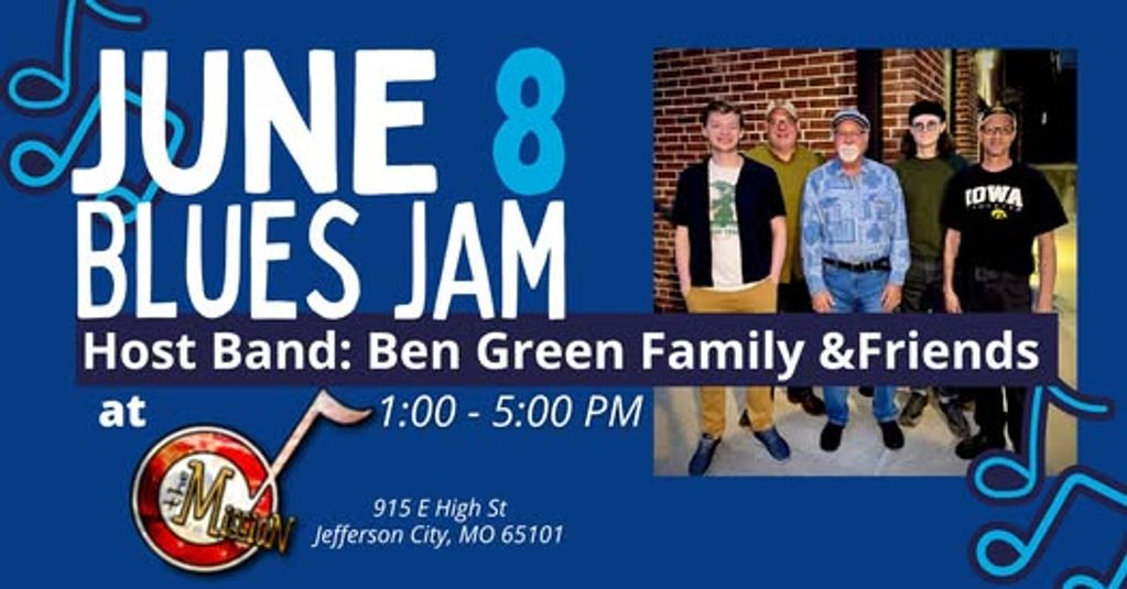 June 2025 monthly blues jam held at the Mission in Jefferson City.
Host band was Ben Green & Friends