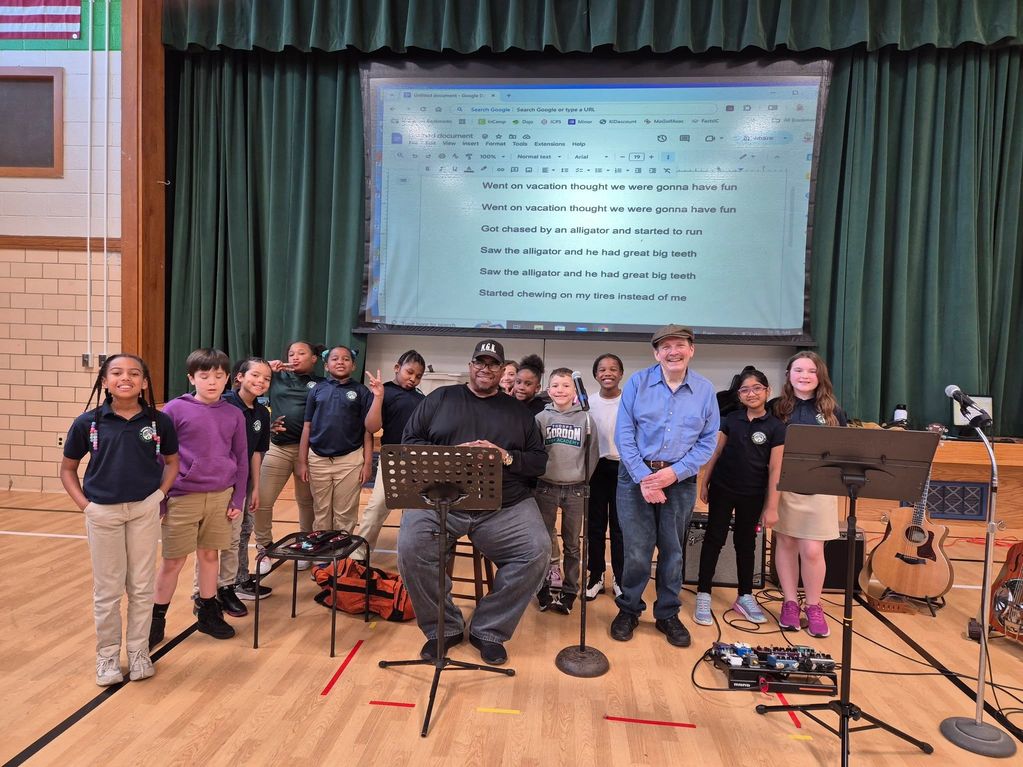March Blues In The Schools  Thorpe Gordon STEM Academy.
Ron Roskowski and Big George Brock, Jr.