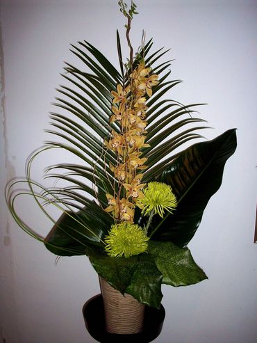 modern cymbidium arrangement