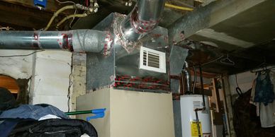 A furnace with bad ductwork