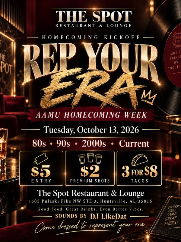 Homecoming kickoff event "Rep Your Era" at The Spot on Oct 13, 2026.