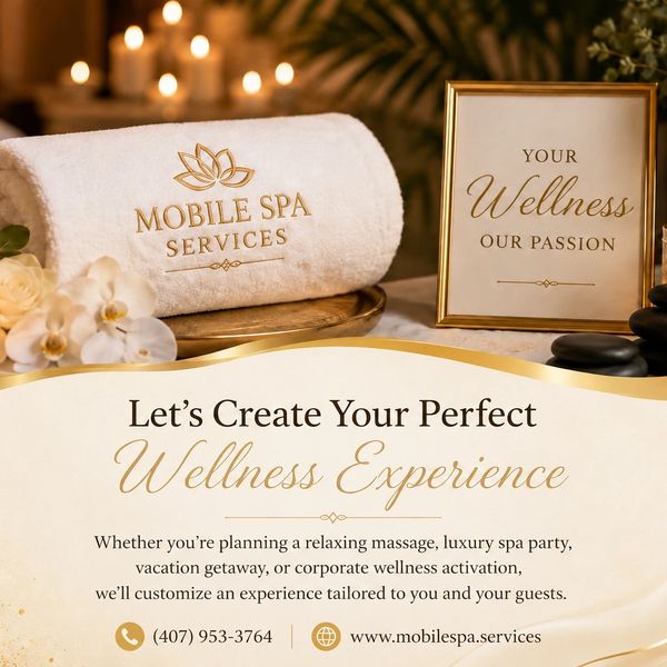Luxury mobile spa by Mobile Spa Services massage, featuring spa parties, and corporate wellness