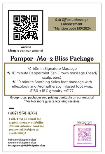 Mobile spa services, mobile spa, massage at reunion resort mobile massage therapy, home spa services