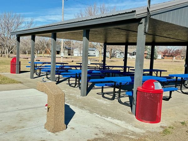 New tables, trash cans and drinking fountain installed in 2023.
