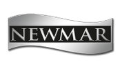 Silver and black Newmar logo with a wavy design.