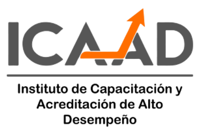 Logo with text 'ICAAD' and an orange upward arrow.