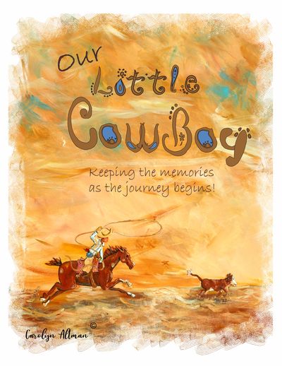Little Cowboy Calf Roper image for baby memory book cover.