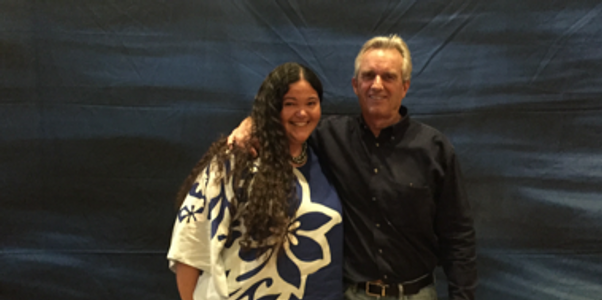 Rhiannon Chandler-'Iao, Executive Director pictured here with Robert F. Kennedy Jr.