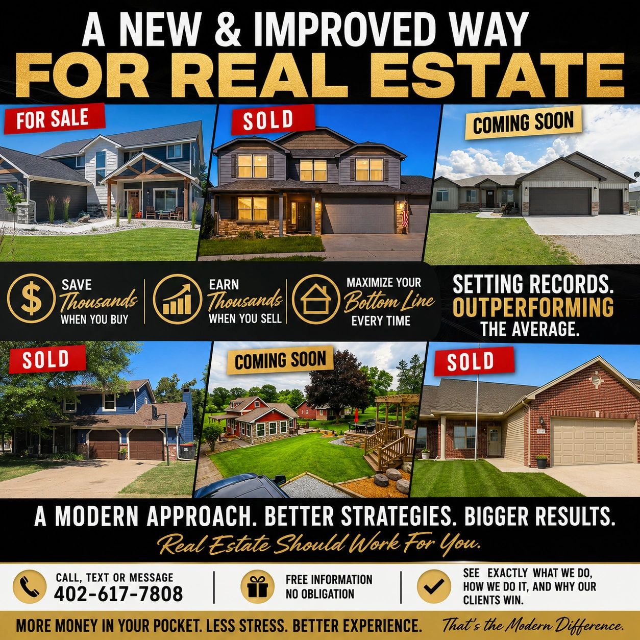 Modern Real Estate featured listings sold homes and coming soon properties across Southeast Nebraska