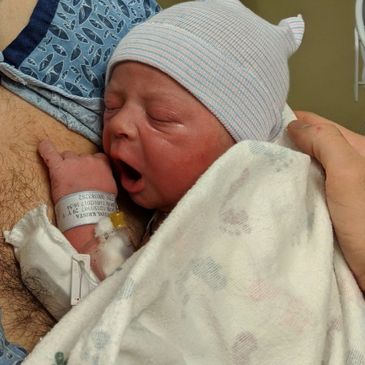 Skin to skin with daddy.