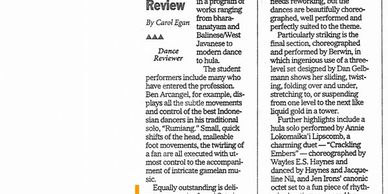 Izumi's dance review on news paper.