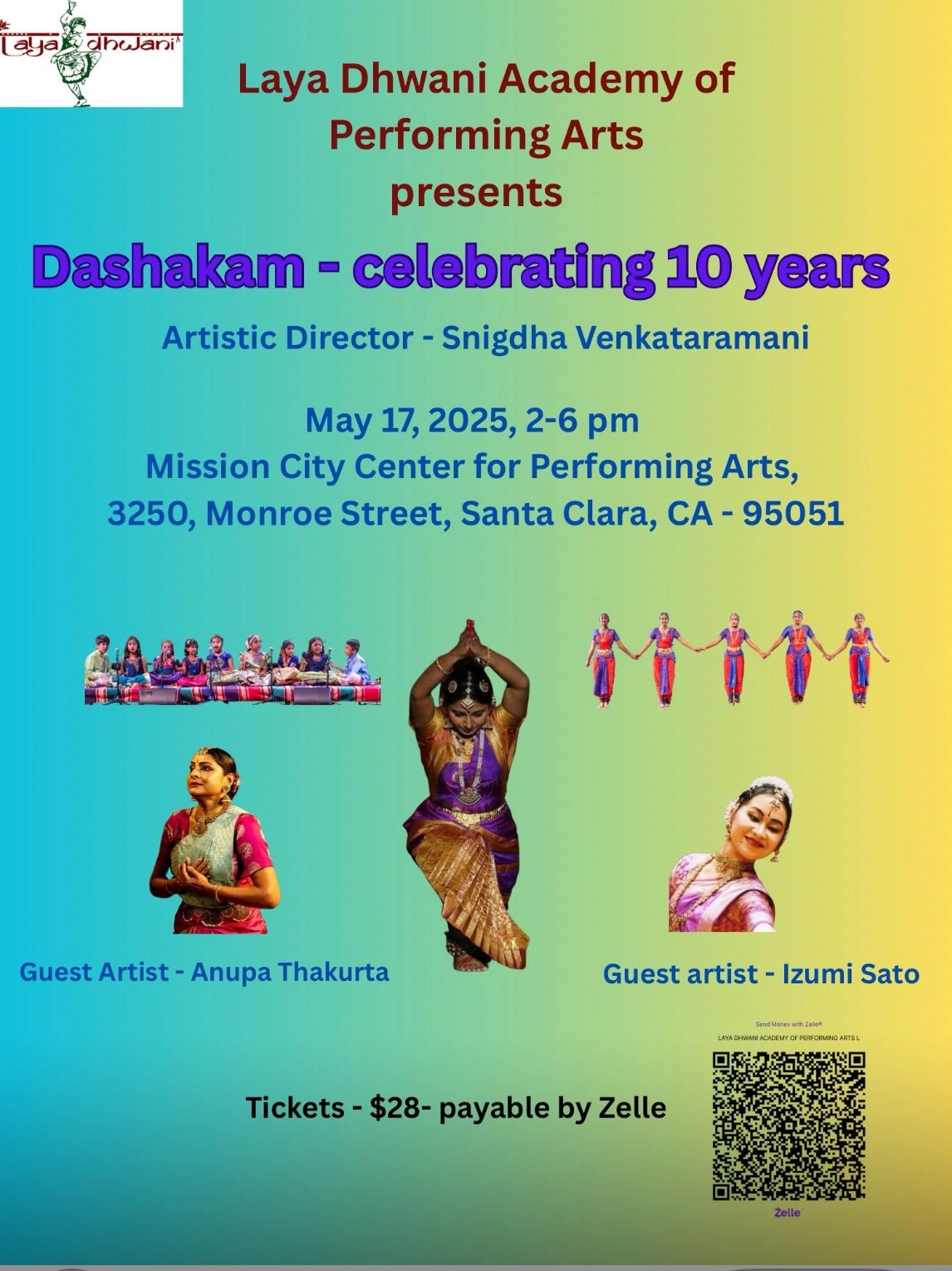 Izumi, Anupa, students danced for Snigdha's school, Laya Dhwani Academy of Performing Arts,