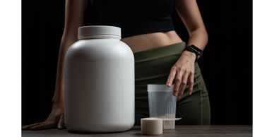 health food powders and health supplements in plastic tubs