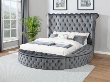 round velvet bed