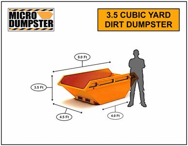 DIRT DUMPSTER - 3.5 Cubic Yards
For small amounts of heavy debris
Mini Dumpster Rental
