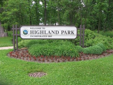 Brown Wooden Sign - Welcome to Highland Park
Incorporated 1869