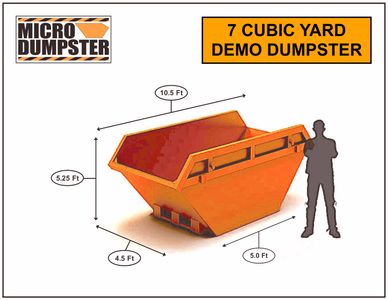 DEMO DUMPSTER - 7 Cubic Yards
For const. debris or junk clean-outs
Small Dumpster Rental