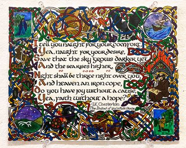 elaborately illuminated GK Chesterton quote
