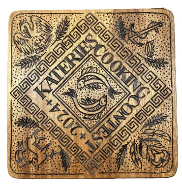 wooden pyrography platter