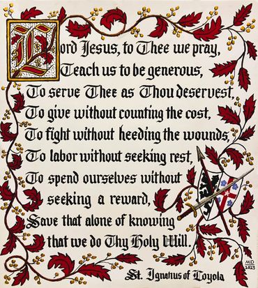 illuminated St. Ignatius of Loyola quote