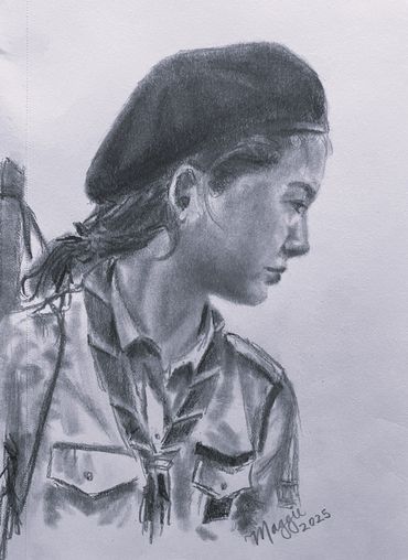 girl scout with resolute expression