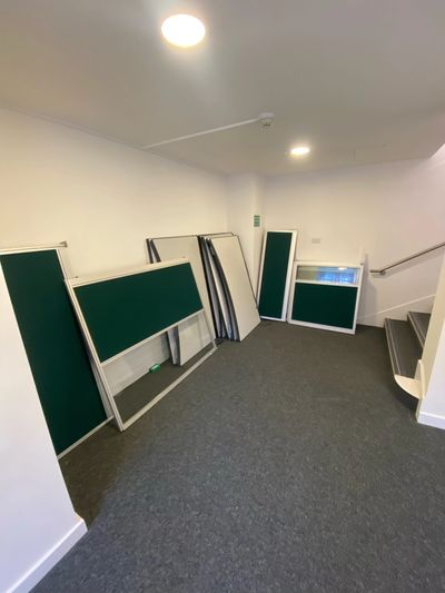 Furniture being moved out of an office