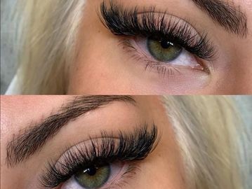 A collage of woman eyelashes 