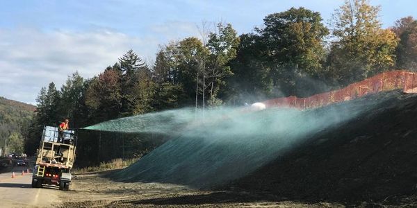 Hydroseeding, the best and fastest way to prevent erosion.
