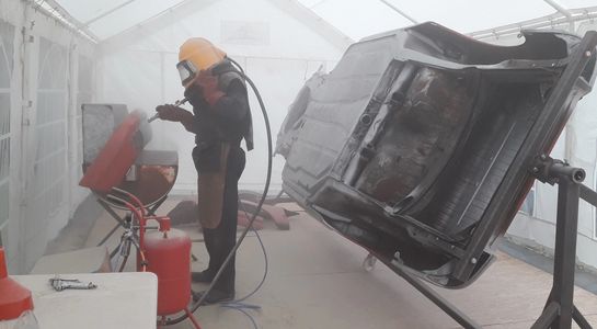 Porsche media blasting