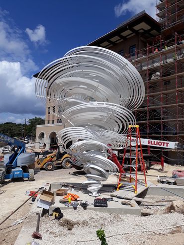 "Texas Twister" by Alice Aycock.
Fabrication and installation by EES Design Studio.