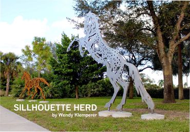 "Silhouette Herd" for Wendy Klemperer in Davie, Florida, US.
Fabrication and install by EES Design
