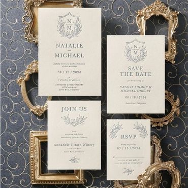 Monogram superb! Letterpress on heavy stock. Other print methods available. Customize your monogram.