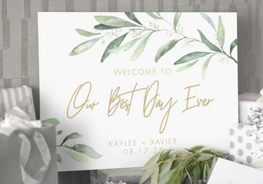 wedding day signage custom sizes