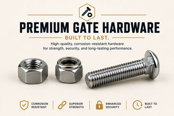 Premium corrosion-resistant gate hardware with superior strength and enhanced security.