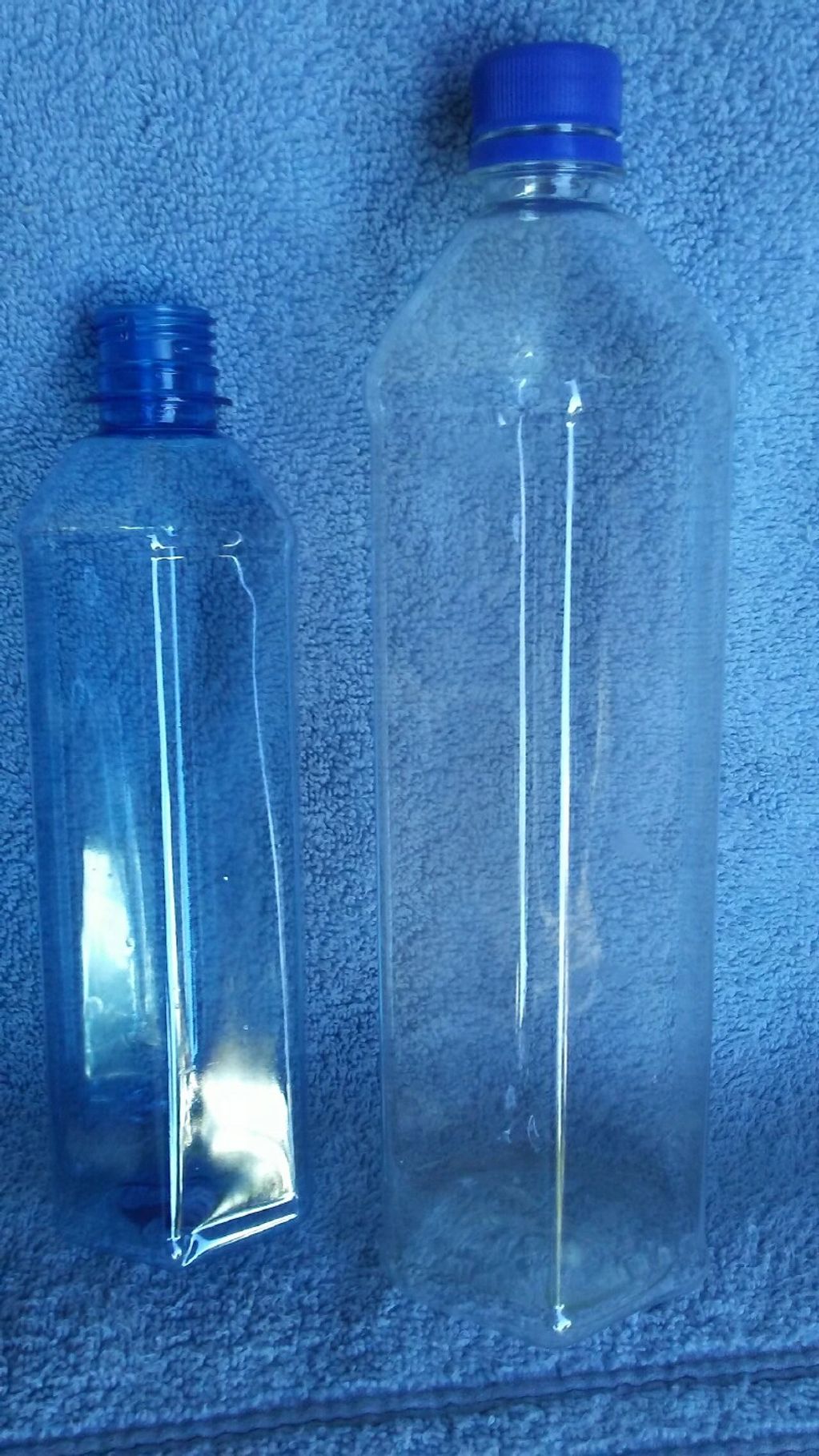 !/2 liter & 1liter 6 sided hexagon PET bottle. 28mm cap.