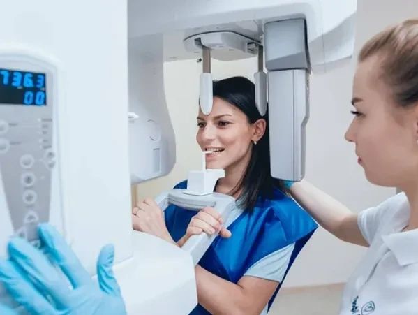 Patient receiving a dental scan.