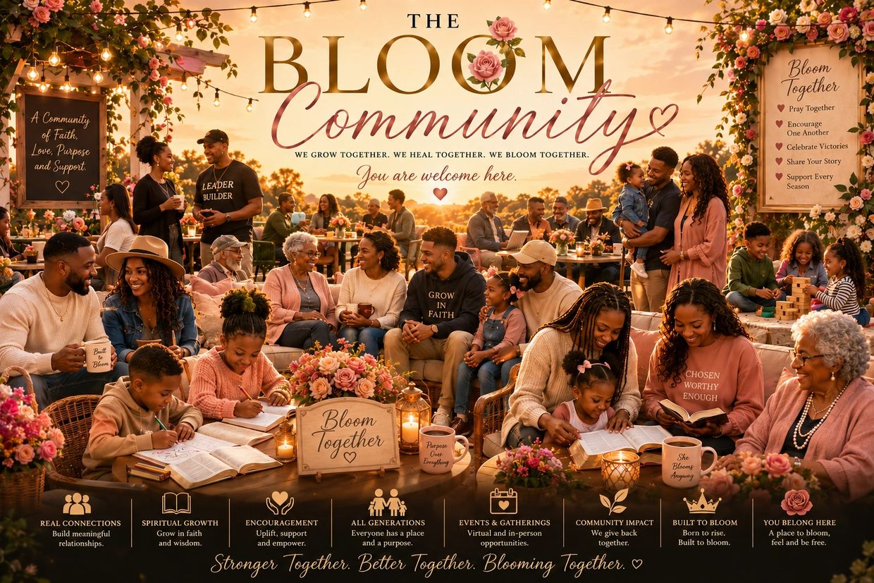 A diverse community gathering celebrating faith, love, and growth together.