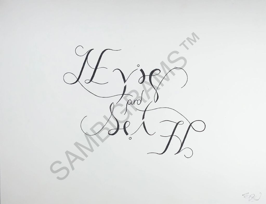 Custom ambigram for save the date/wedding invitation